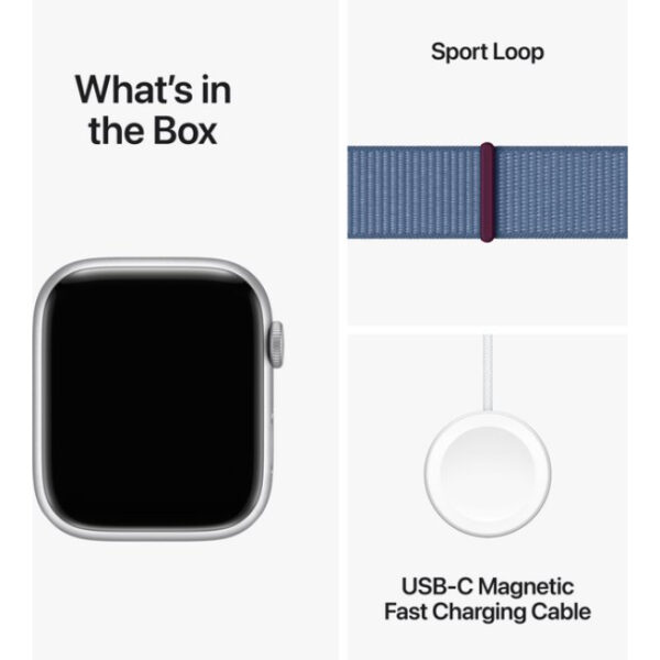 Apple Watch Series 9 - 45mm - Case with Winter Blue Sport Loop - Silver Aluminum