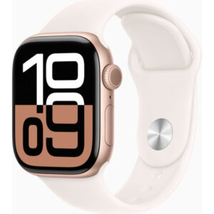 Apple Watch Series 10 - WiFi - 46mm - Rose Gold Aluminum Case with Light Blush Sport Band - M/L
