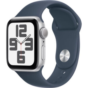 Apple Watch SE - 40mm - Silver Aluminum Case with Storm Blue Sport Band - M/L