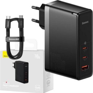 Baseus GaN5 Pro Wall Charger 140W with USB C cable - Programmable Power Supply PPS + Power Delivery PD3.1 + Quick Charge QC4.0