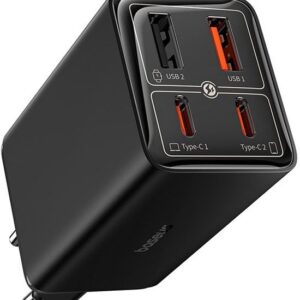Baseus GaN6 65W USB-C/USB Snellader + 100W USB-C Cable 1M Black